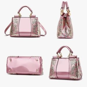 Chic Pink and Gold Women's Shoulder Bag